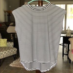 Girls black/ white striped blouse